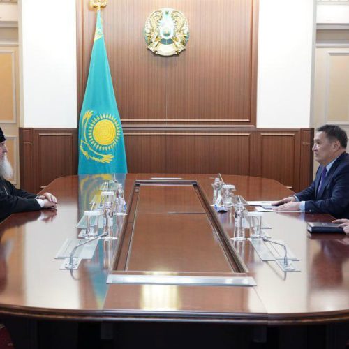 Облыс әкімі Марат Ахметжанов Қазақстан Республикасындағы Православ Шіркеуінің басшысы, Астана және Қазақстан митрополиті Александрмен кездесті