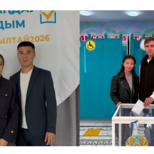 Ақмола облысында жас жұбайлар сайлауға бірге қатысты